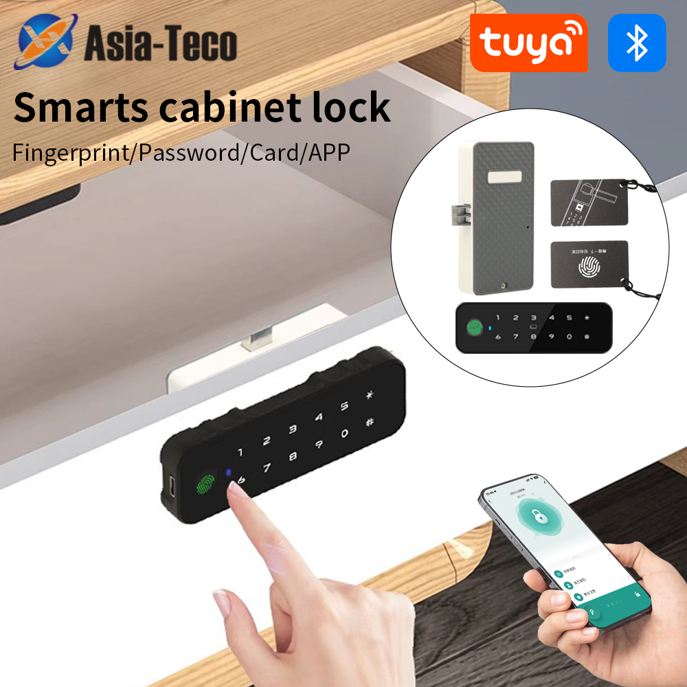 Furniture And Hardware - Tuya Bluetooth Smart Wood Cabinet Fingerprint