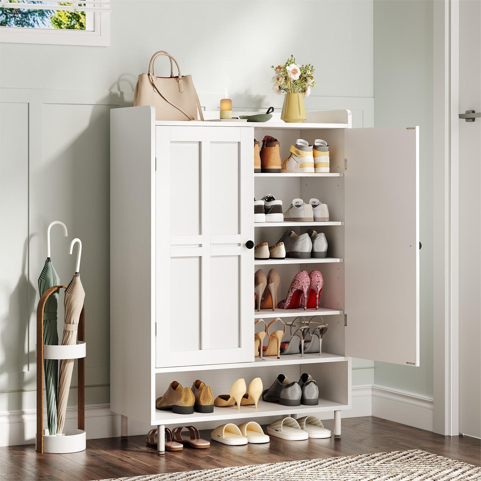 6 Tier Shoe Storage Cabinet, 4 - Cabinet Hinge Overlay ulasan dan harga