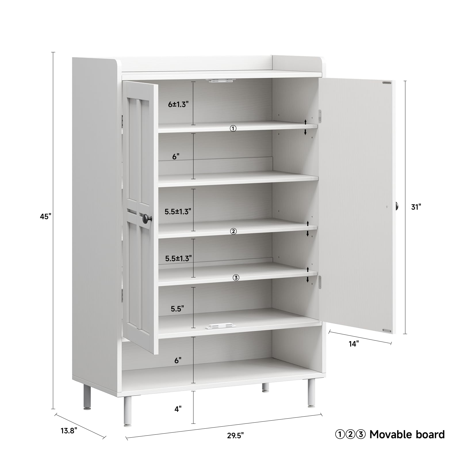 6 Tier Shoe Storage Cabinet, 4 - Cabinet Hinge Overlay ulasan dan harga