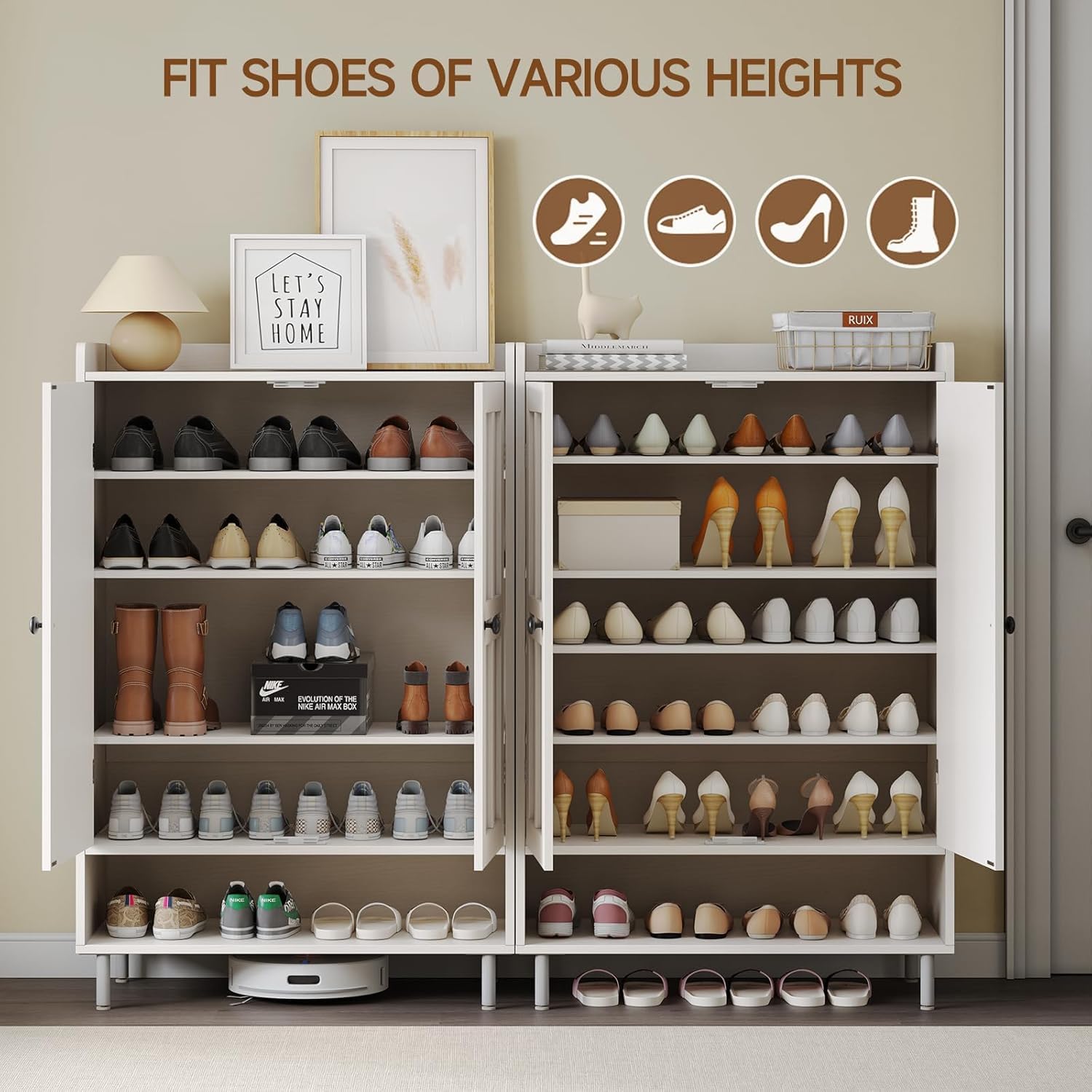6 Tier Shoe Storage Cabinet, 4 - Cabinet Hinge Overlay ulasan dan harga