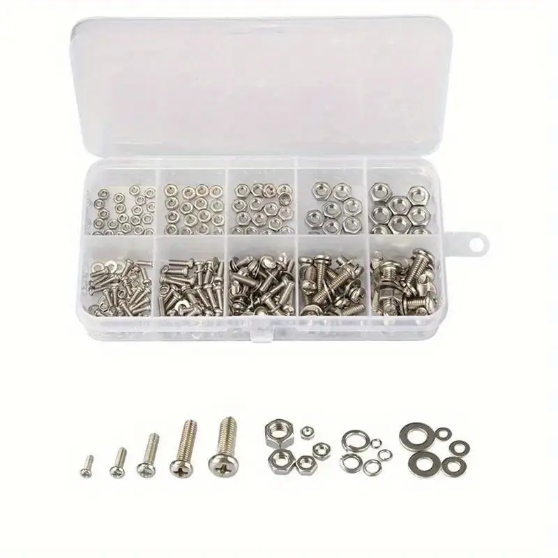 320PCS Hex Nuts & Bolts Set M2 - Furniture Home Hardware ulasan dan harga